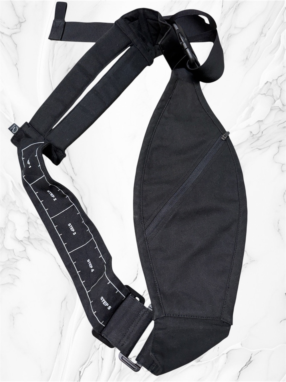Goodeket toddler sling Black Crossbody Belt Bag with Step Markings